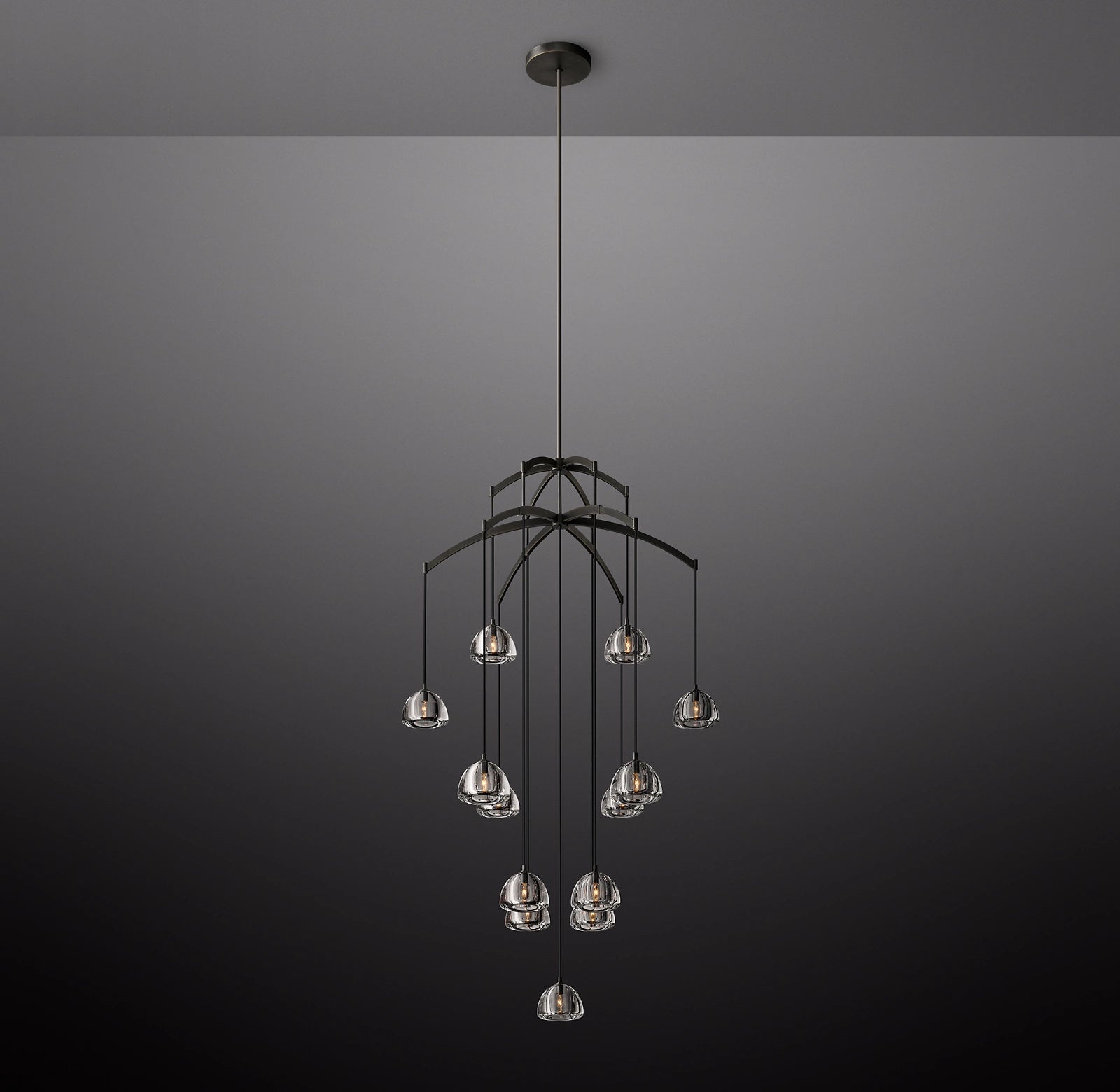 WOMO Crystal Cluster Chandelier - Hemisphere