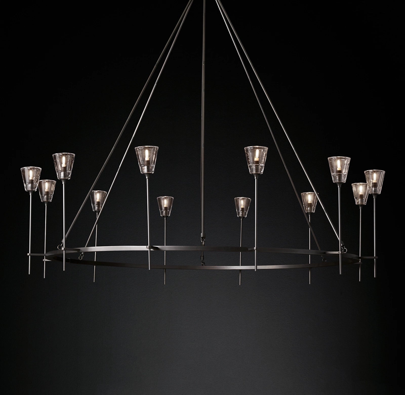 WOMO Torch Round Chandelier - Verre