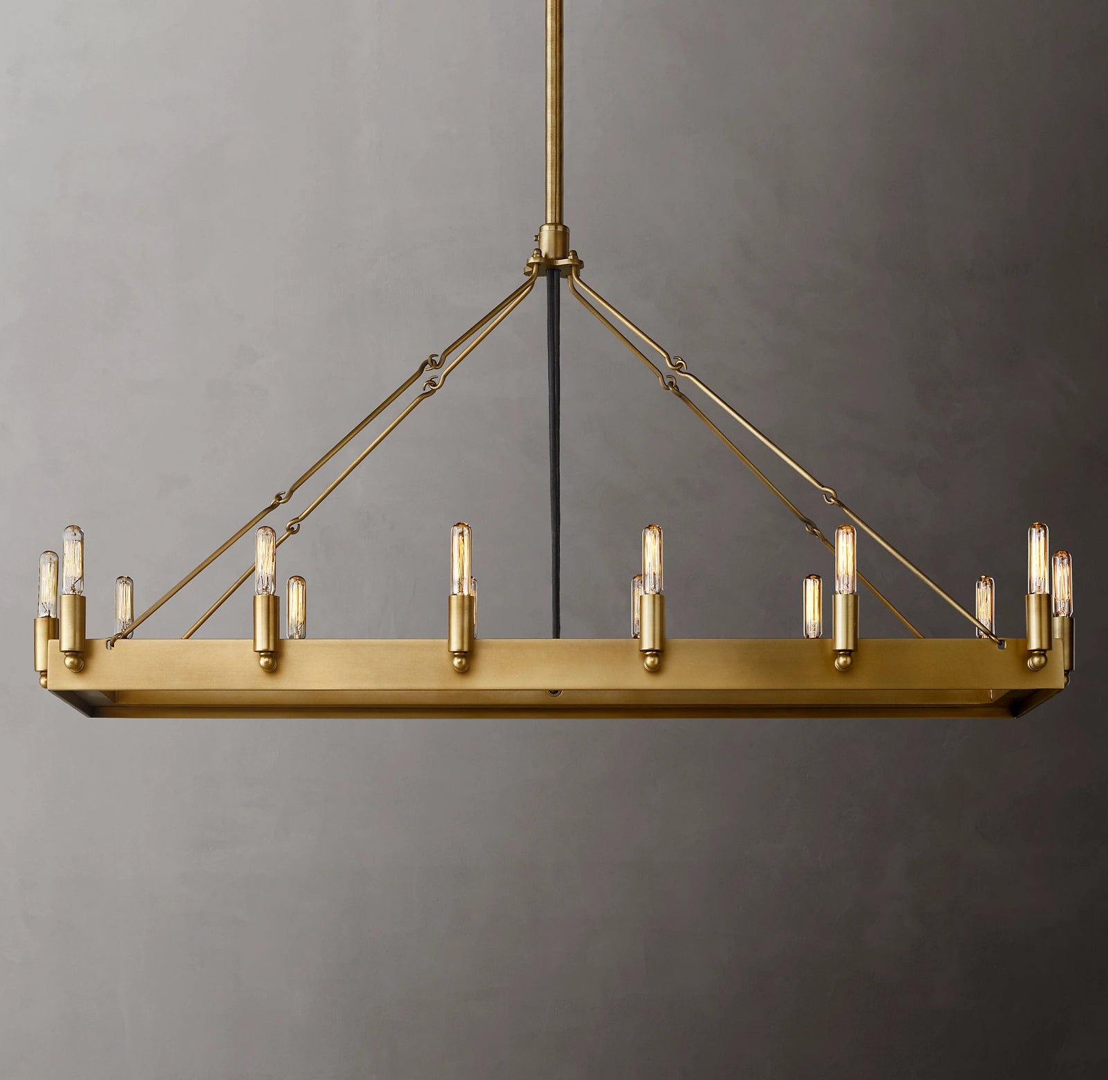 WOMO Filament Tubular Candle Rectangular Chandelier - Camino