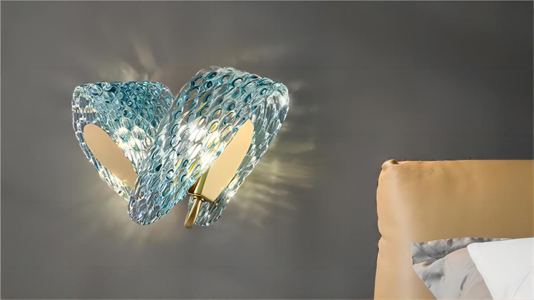 Enhance your space with the stunning glow of the WOMO Glass Peacock Leaf Chandelier!