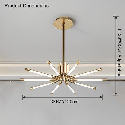 WOMO Starburst Multi Light Rods Chandelier-WM2761