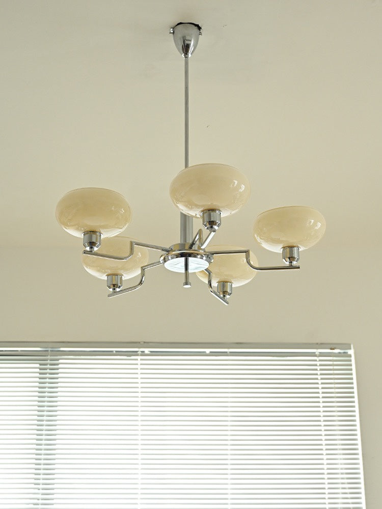 WOMO 1920s Milk Glass Chandelier-WM2301