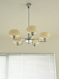 WOMO 1920s Milk Glass Chandelier-WM2301