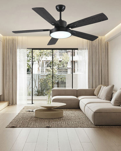 WOMO Minimal Black Ceiling Fan Lamp-WM5028