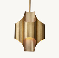 WOMO 15 Inch Mid Century Modern Brass Chandelier - Cathedral
