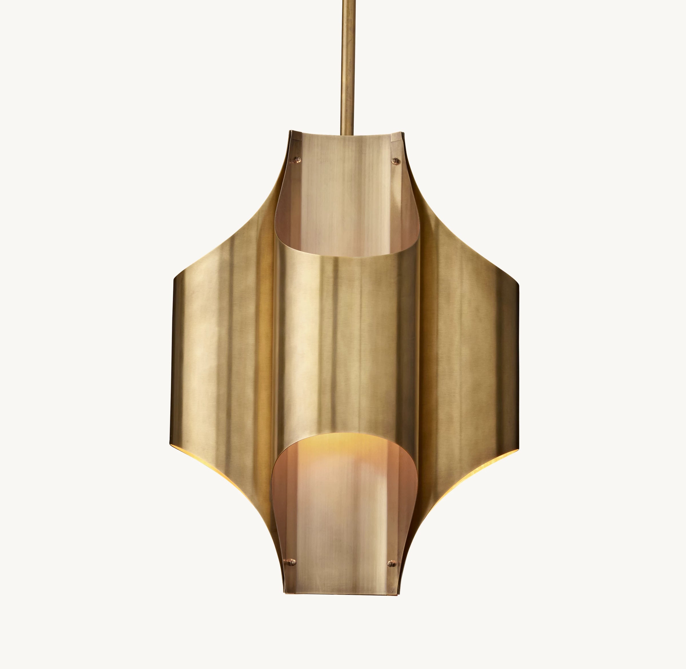 WOMO 15 Inch Mid Century Modern Brass Chandelier - Cathedral