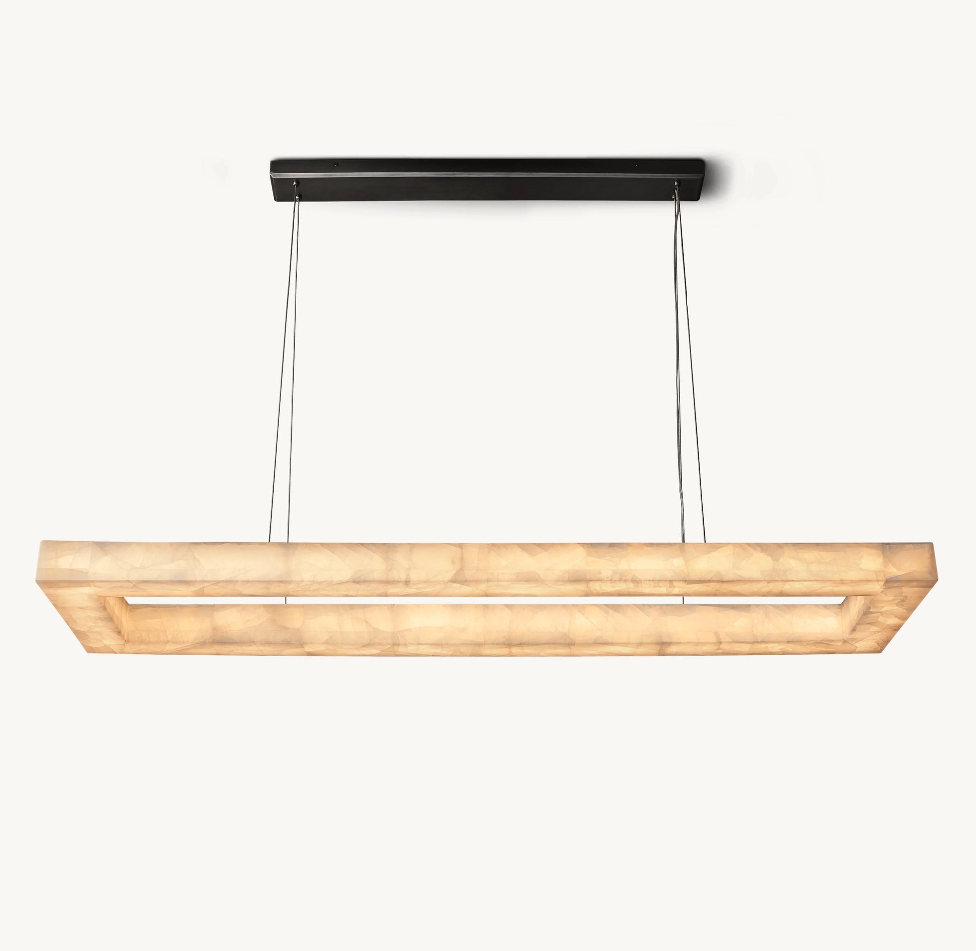 WOMO Lueur Rectangular Alabaster Chandelier - Rivage