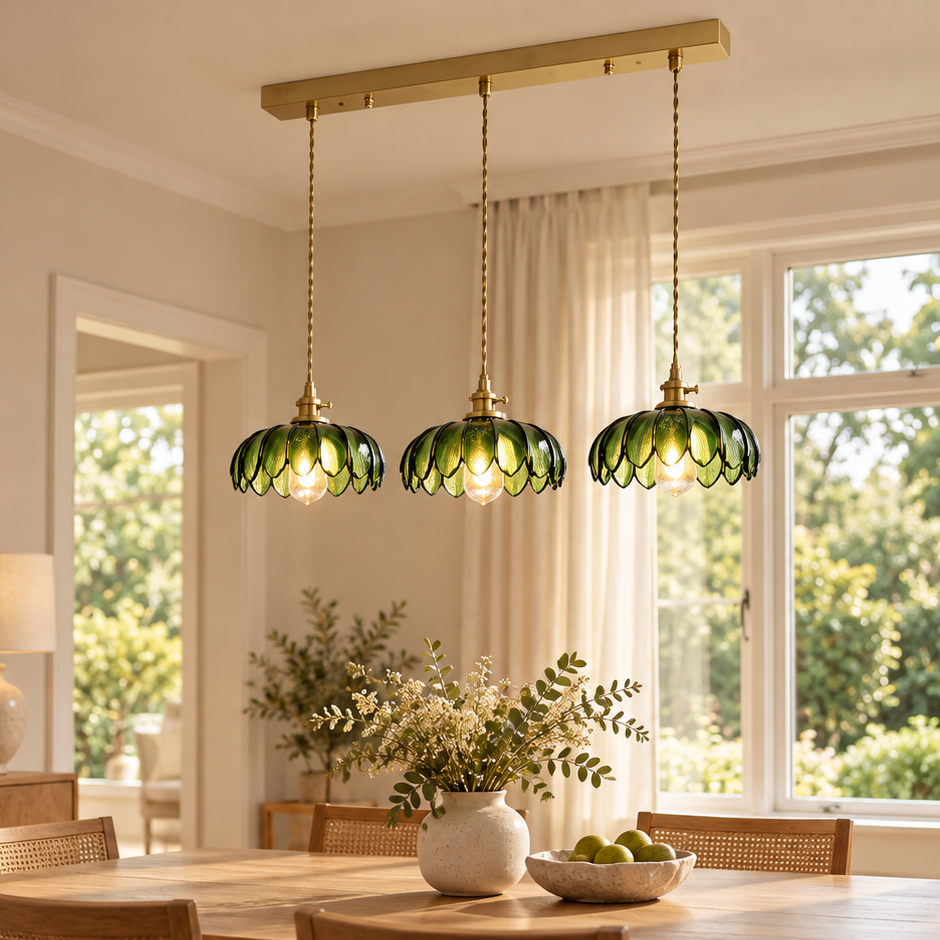 WOMO Multiple Green Glass Chandelier-WM3196