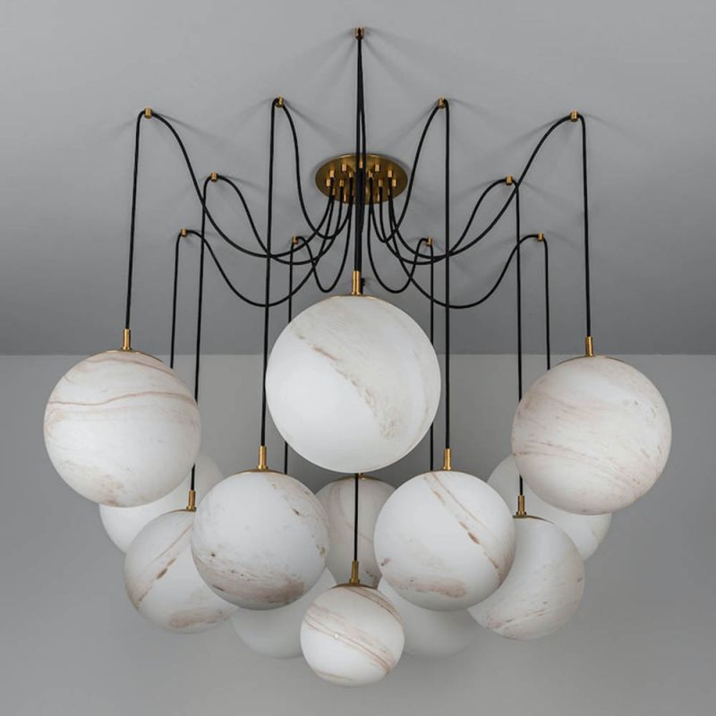 WOMO Alabaster Globe Spider Chandelier - Cirque