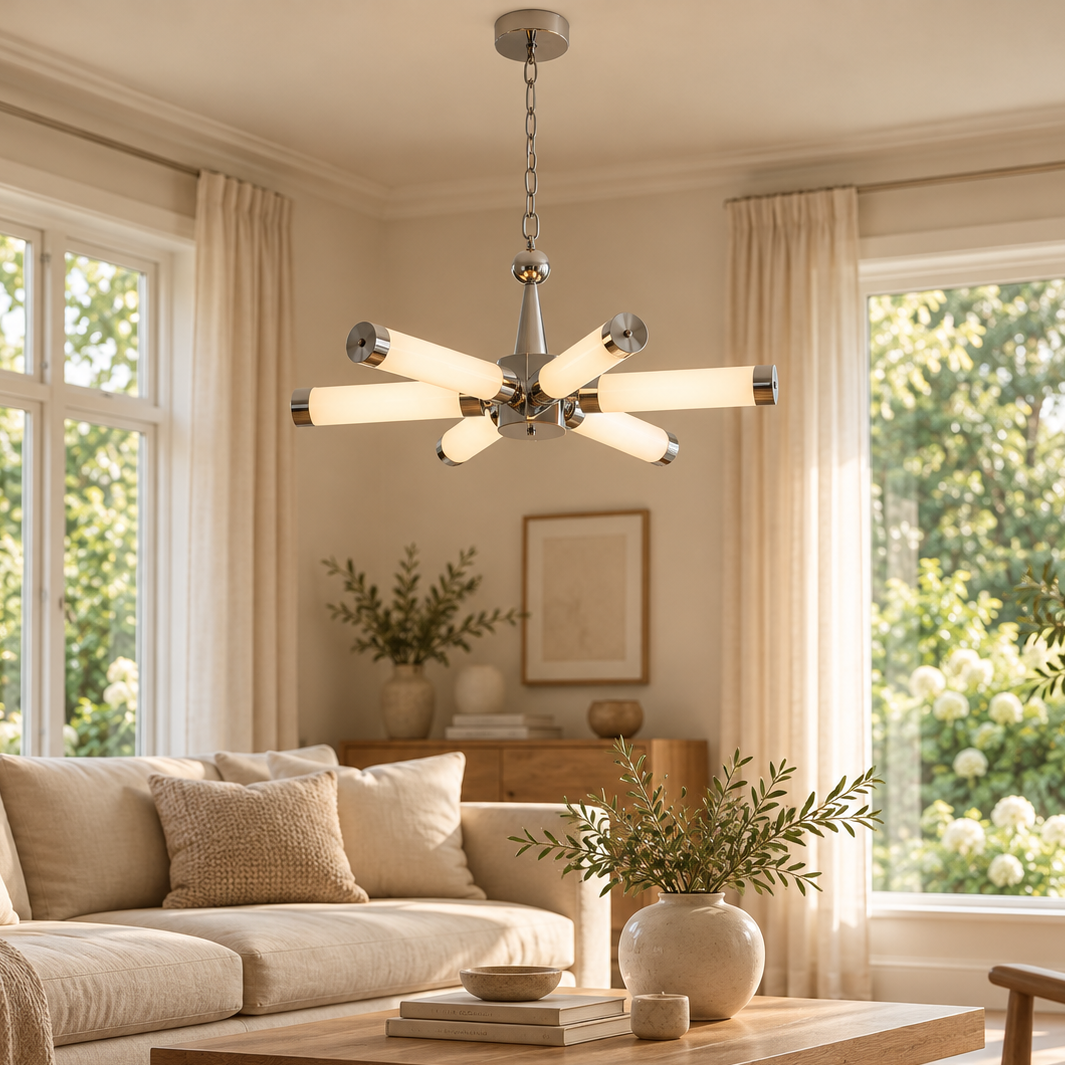 WOMO Chrome Multiple Tube Chandelier-WM3199