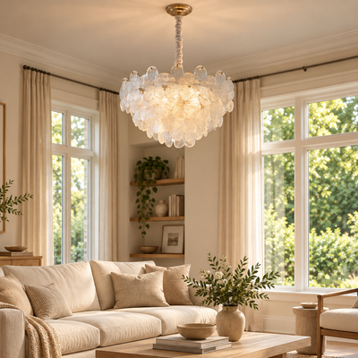 WOMO Art Deco Glass Flower Pendant Light - WM3148