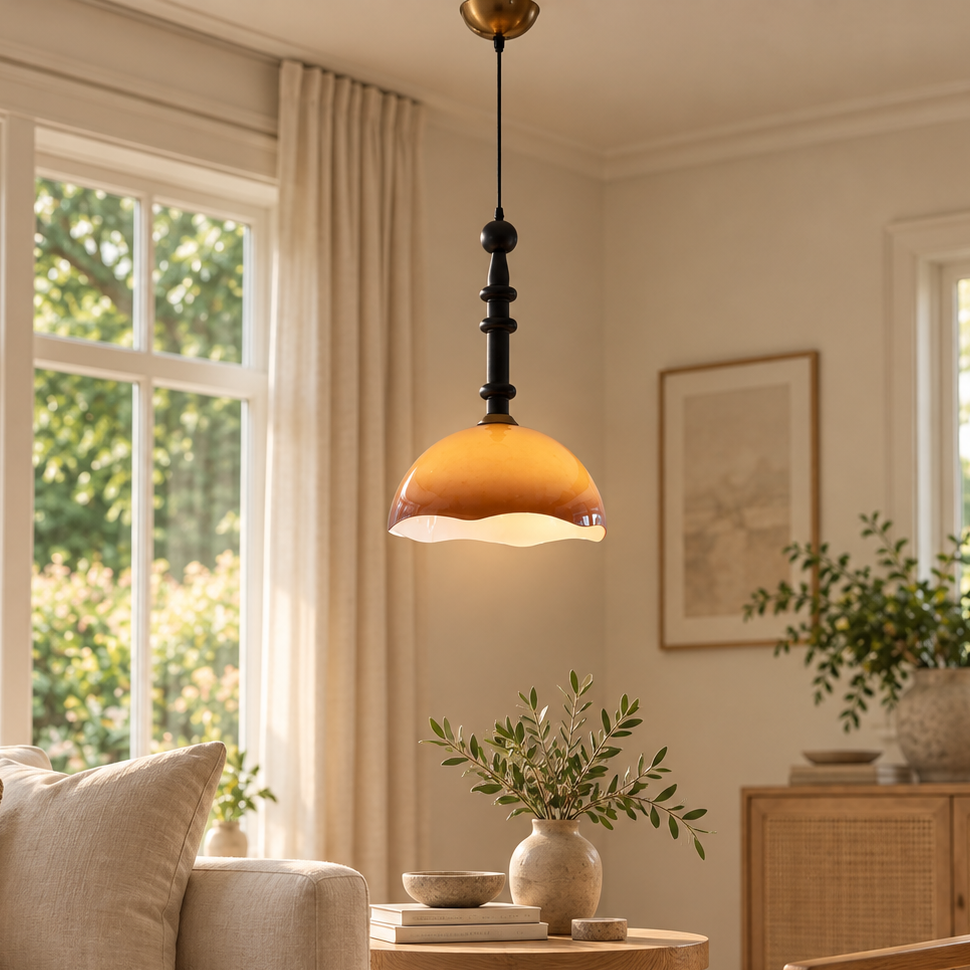 WOMO Vintage Glass Dome Pendant Light - WM3147