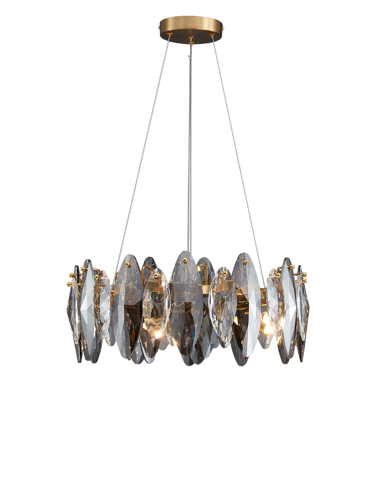 WOMO Smoked Crystal Round Chandelier-WM2187