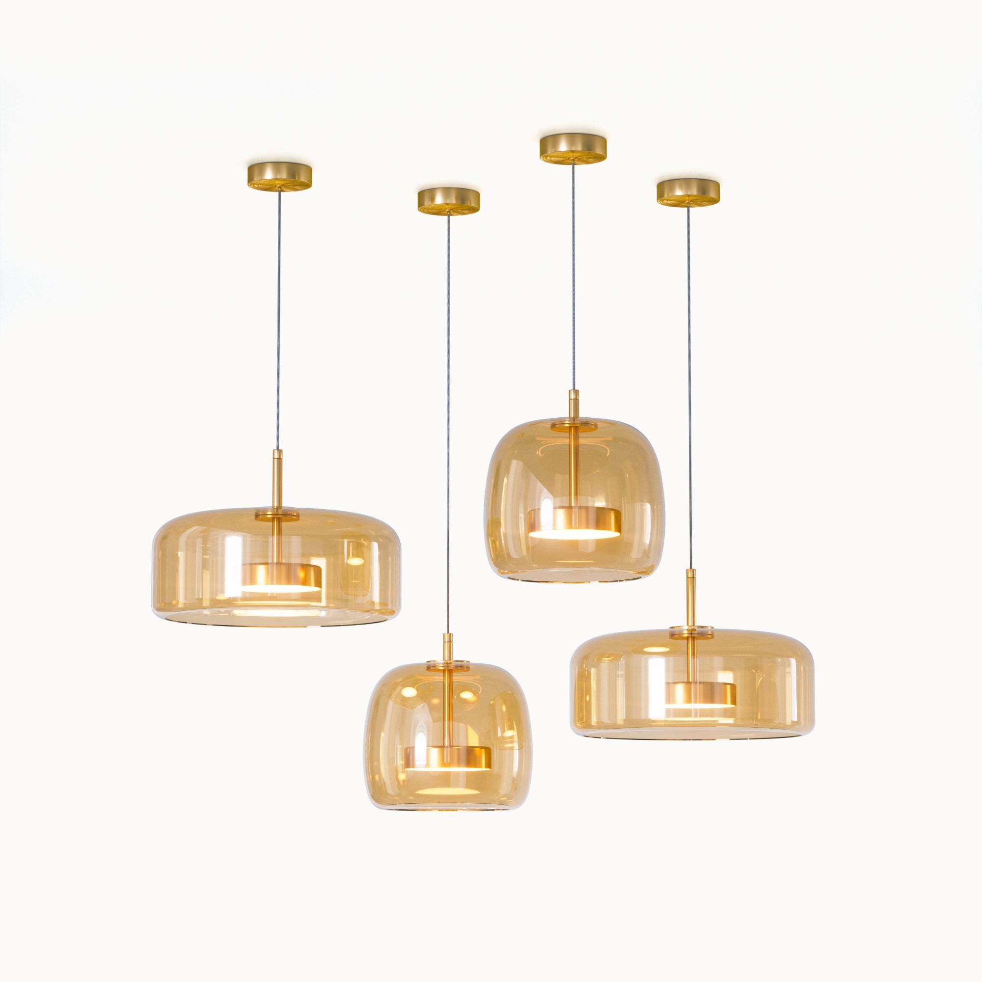 WOMO Drum Blown Glass Pendant Light-WM2145