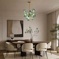 WOMO Peacock Blue Art Glass Chandelier-WM2213b