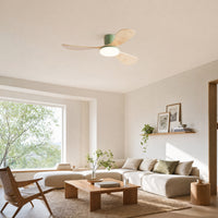 WOMO 3 Wood Blade Low Profile Ceiling Fan Lamp-WM5058