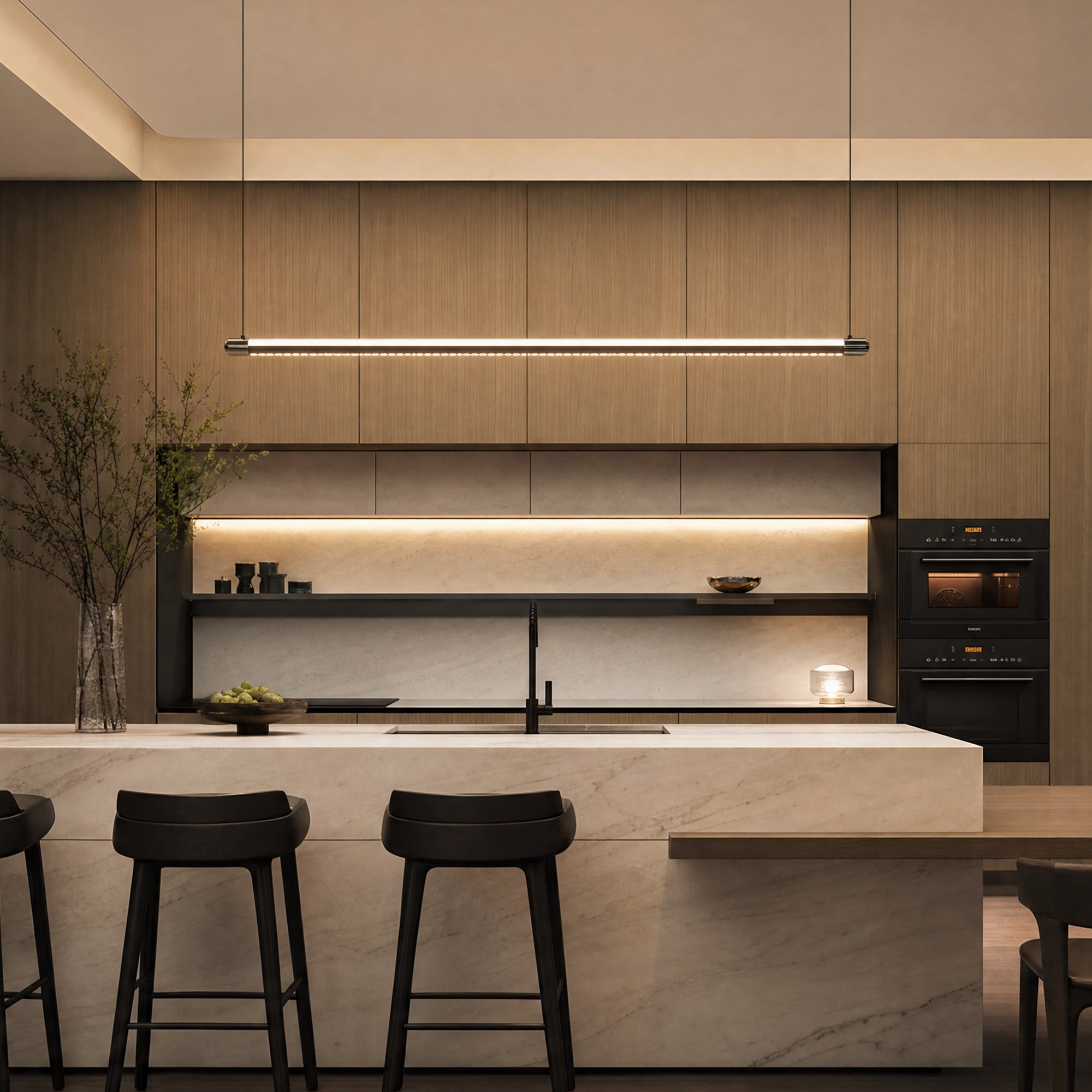 WOMO Black Linear Pendant Light - WM3225