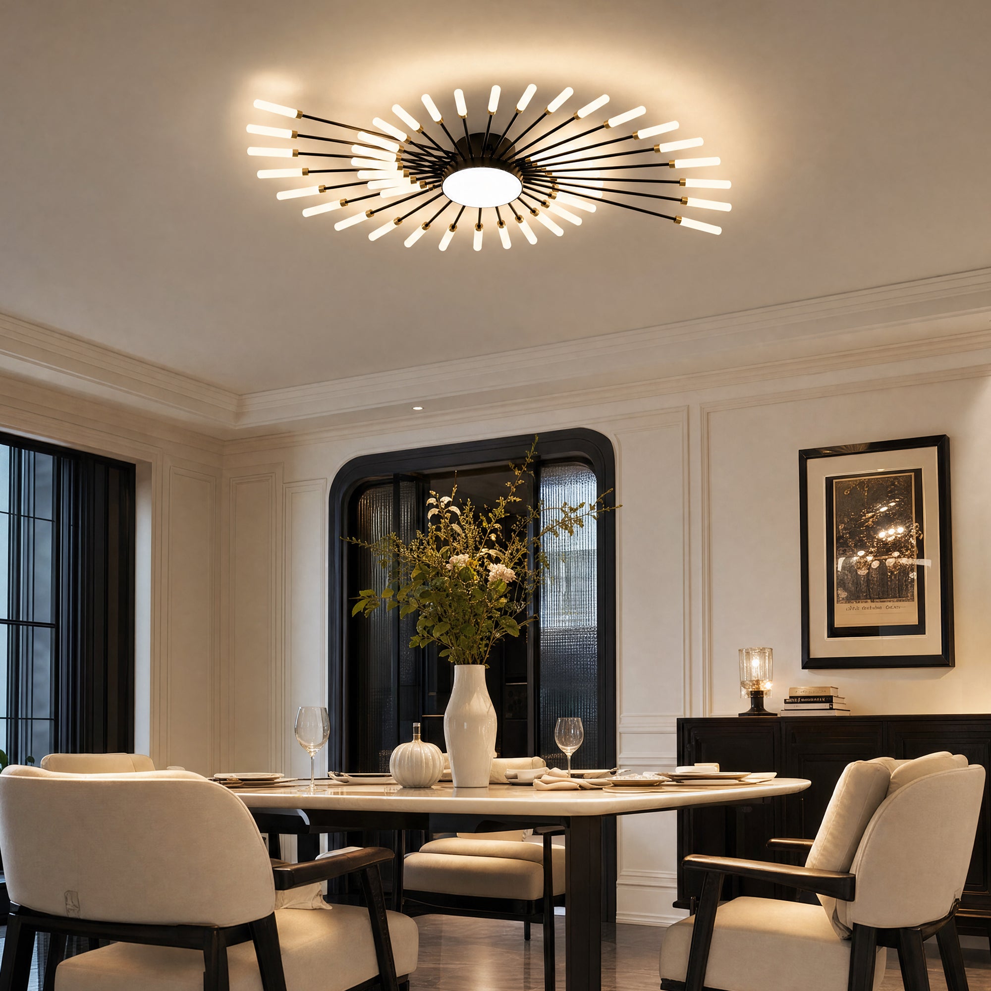WOMO Firework Sunburst Flush Mount Ceiling Light-WM1001