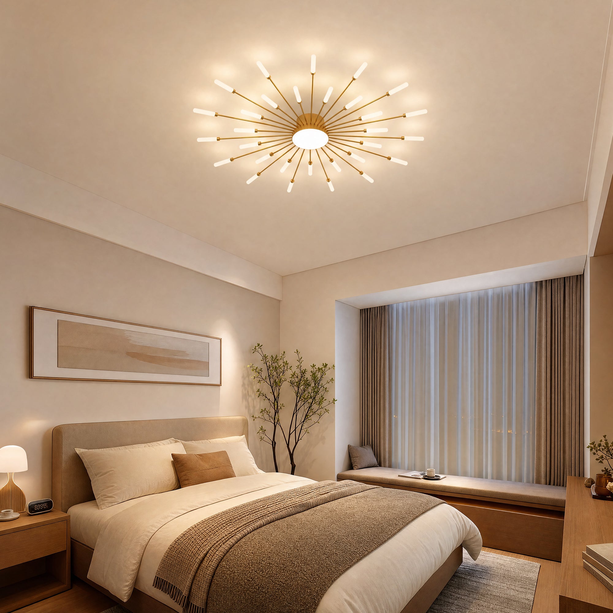 WOMO Firework Sunburst Flush Mount Ceiling Light-WM1001
