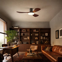 WOMO 3 Wood Blade Low Profile Ceiling Fan Lamp-WM5058