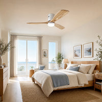 WOMO Mid-century Modern Hugger Ceiling Fan Lamp-WM5067