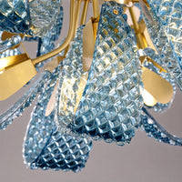 WOMO Peacock Blue Art Glass Chandelier-WM2213b