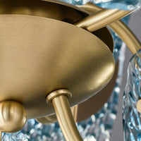 WOMO Peacock Blue Art Glass Chandelier-WM2213b