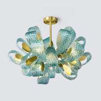WOMO Peacock Blue Art Glass Chandelier-WM2213b