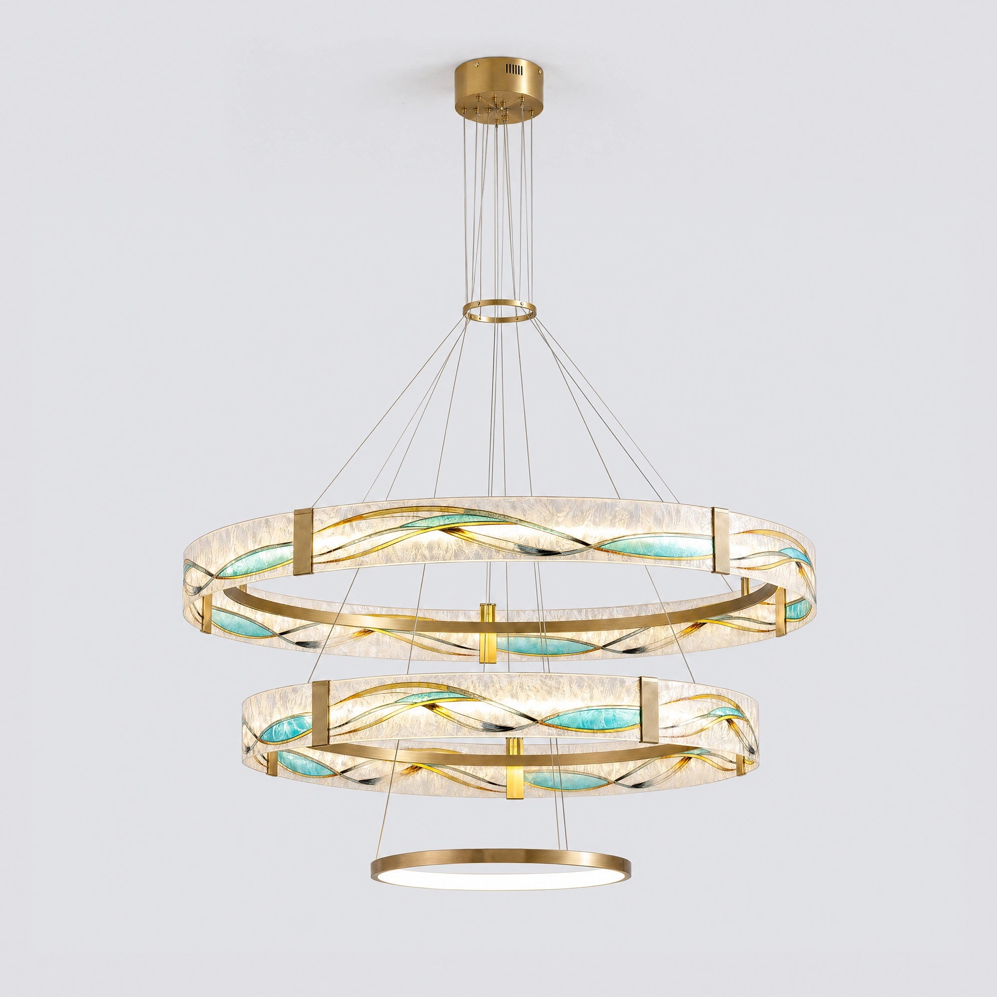 WOMO Enamel Tiered Round Chandelier-WM2336