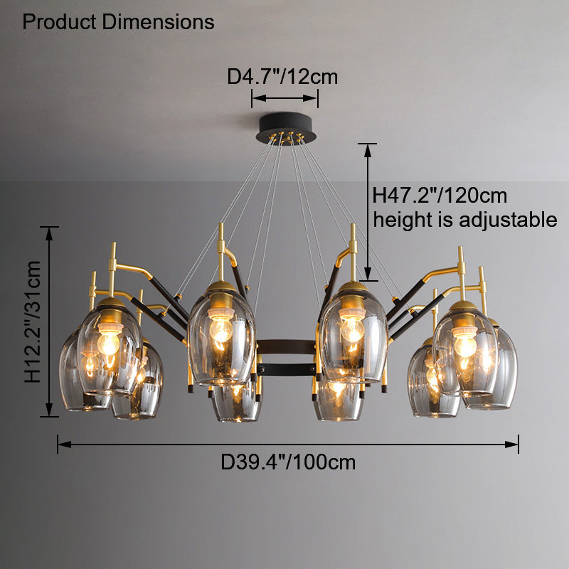 WOMO Glass Bell Chandelier-WM2260