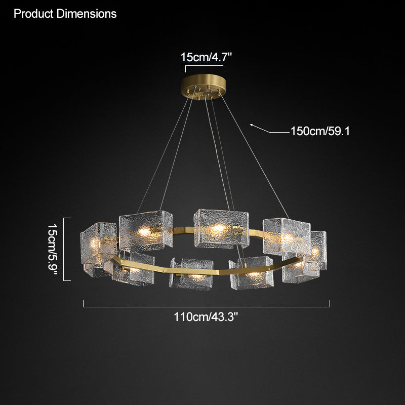 WOMO Textured Glass Round Chandelier-WM2174