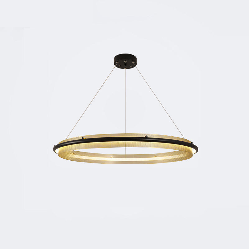 WOMO Black and Gold Ring LED Chandelier-WM2119