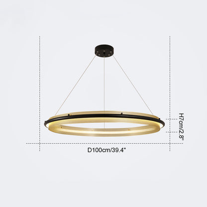 WOMO Black and Gold Ring LED Chandelier-WM2119