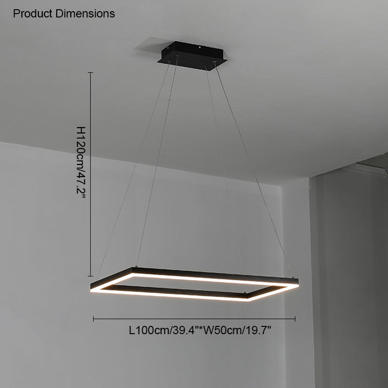 WOMO Tiered Rectangular LED Chandelier-WM2120