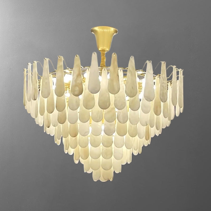 WOMO Tiered Raindrop Alabaster Chandelier-WM2395