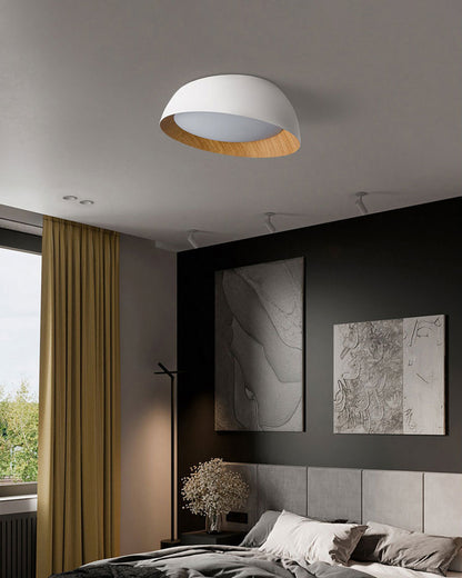 WOMO Wood Grain Asymmetrical Flush Mount Ceiling Light-WM1016