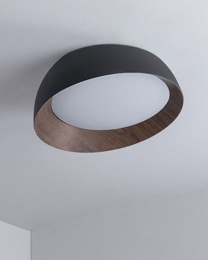 WOMO Wood Grain Asymmetrical Flush Mount Ceiling Light-WM1016