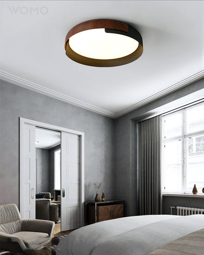 WOMO Walnut Grain Round Ceiling Light-WM1018