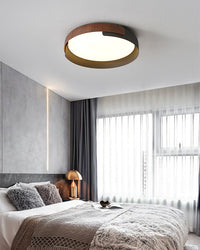 WOMO Walnut Grain Round Ceiling Light-WM1018