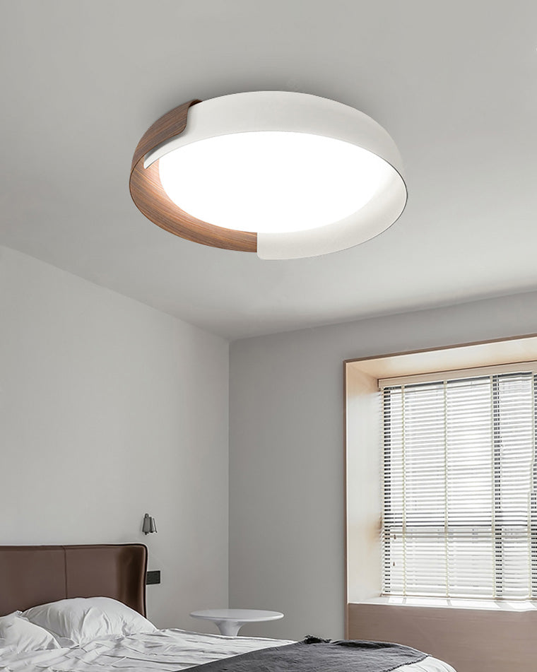 WOMO Walnut Grain Round Ceiling Light-WM1018