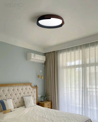 WOMO Walnut Grain Round Ceiling Light-WM1018