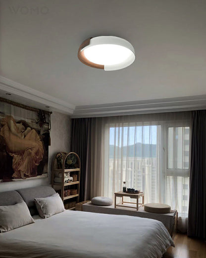 WOMO Walnut Grain Round Ceiling Light-WM1018