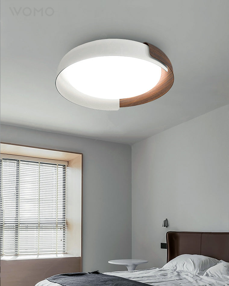 WOMO Walnut Grain Round Ceiling Light-WM1018