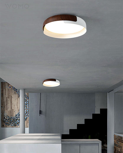 WOMO Walnut Grain Round Ceiling Light-WM1018