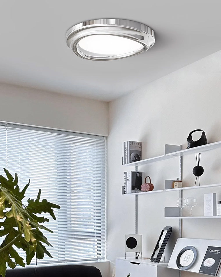 WOMO Round Chrome Flush Mount Ceiling Light-WM1063