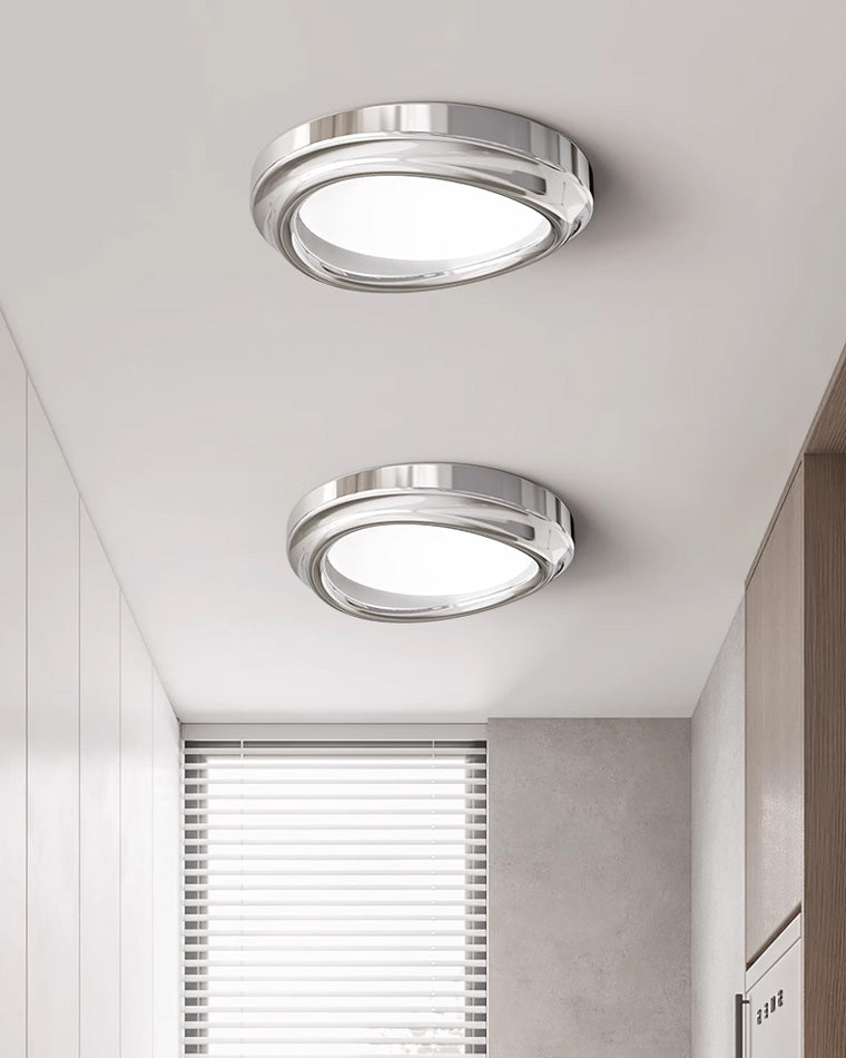 WOMO Round Chrome Flush Mount Ceiling Light-WM1063