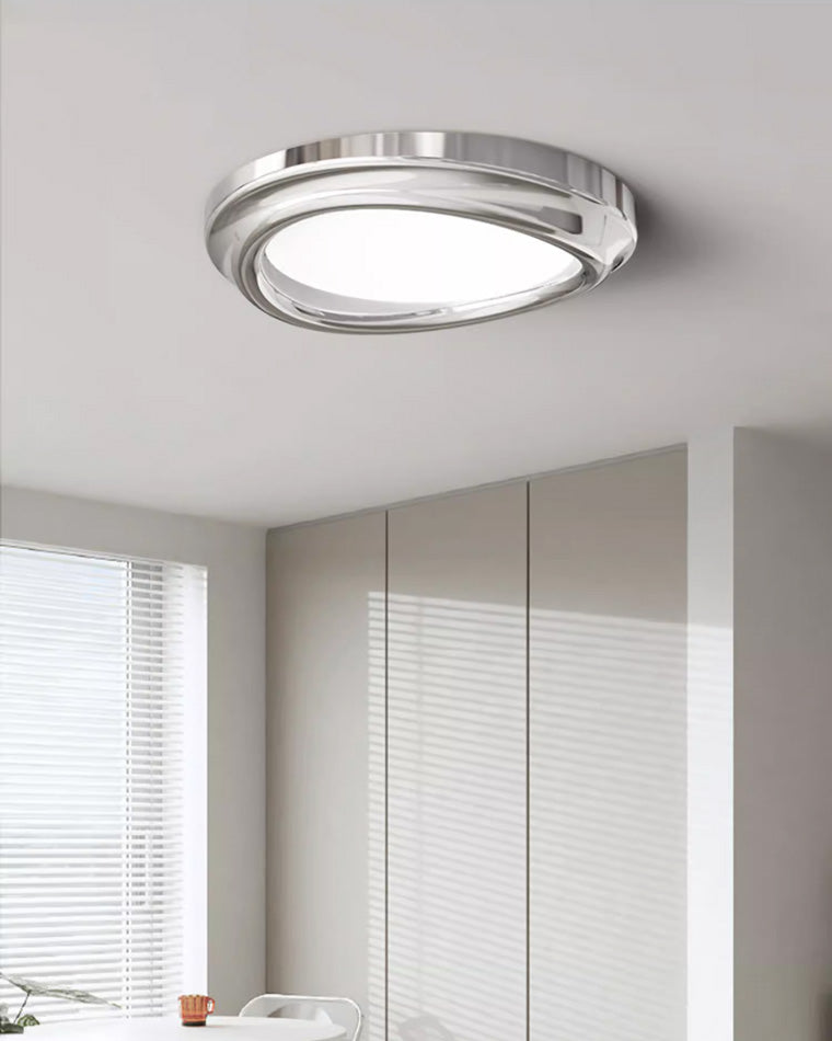 WOMO Round Chrome Flush Mount Ceiling Light-WM1063