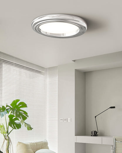 WOMO Dimmable Round Flat Chrome Ceiling Light-WM1064