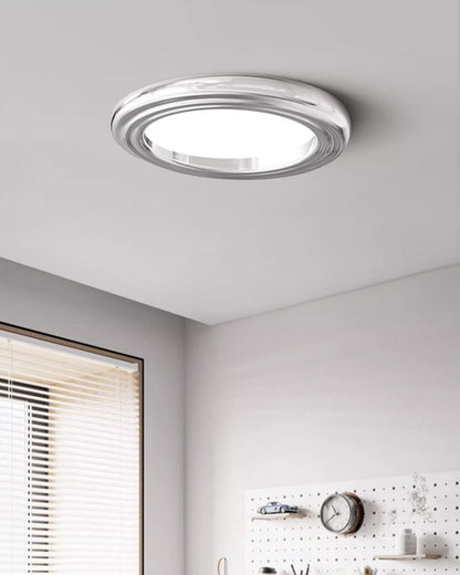 WOMO Dimmable Round Flat Chrome Ceiling Light-WM1064