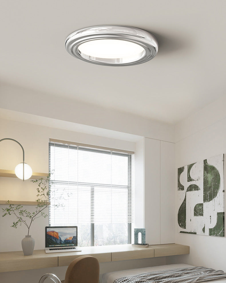 WOMO Dimmable Round Flat Chrome Ceiling Light-WM1064